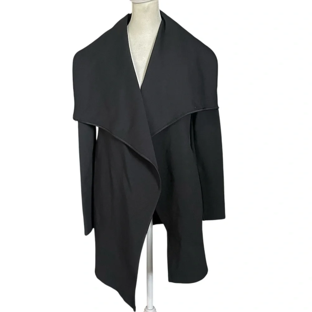 TASC Performance Midtown Wrap Organic Cotton & Bamboo Blend Sweater Black Small - Picture 2 of 12